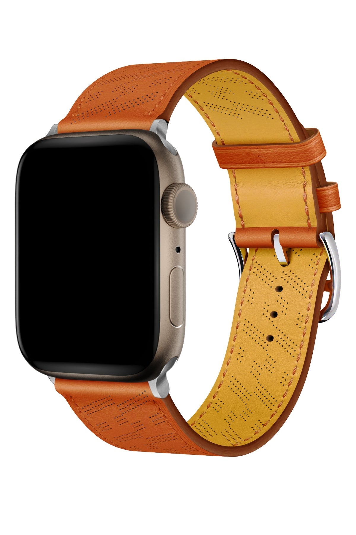 Apple Watch Uyumlu Multi Hole Deri Kordon Orangeade