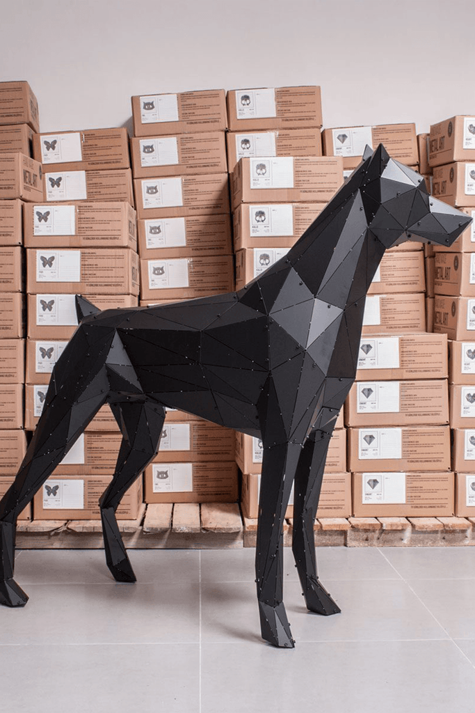 OTTOCKRAFT | Dekoratif Objeler | OTTOCKRAFT™ | DOBERMAN XL - 3D Geometrik Metal Köpek Figürü | Milagron 