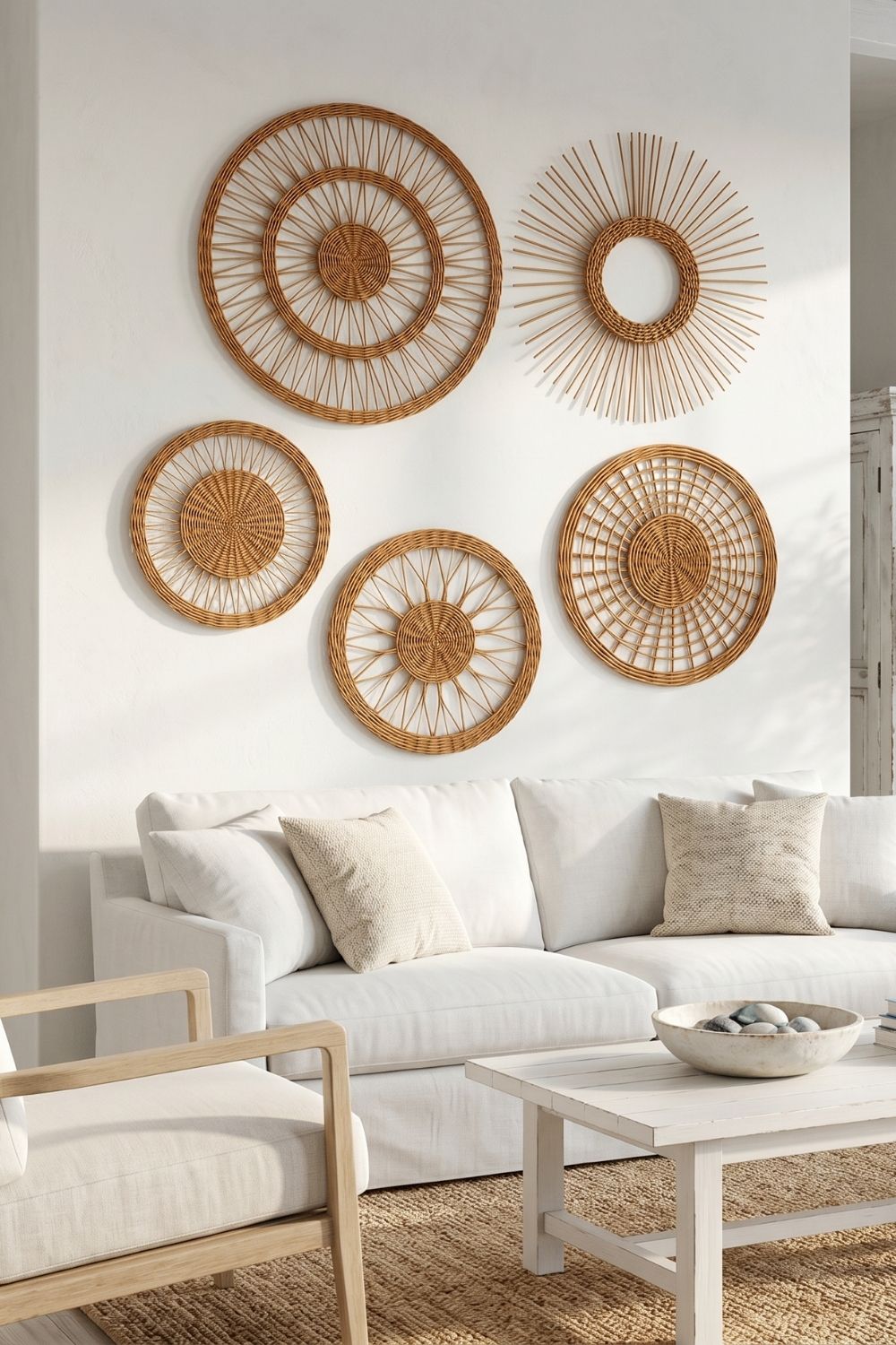 Premium Rattan 5'li Duvar Dekor Seti - 1