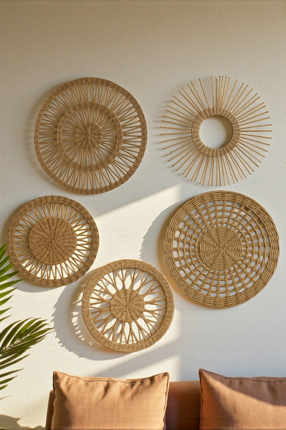 Premium Rattan 5'li Duvar Dekor Seti - 6