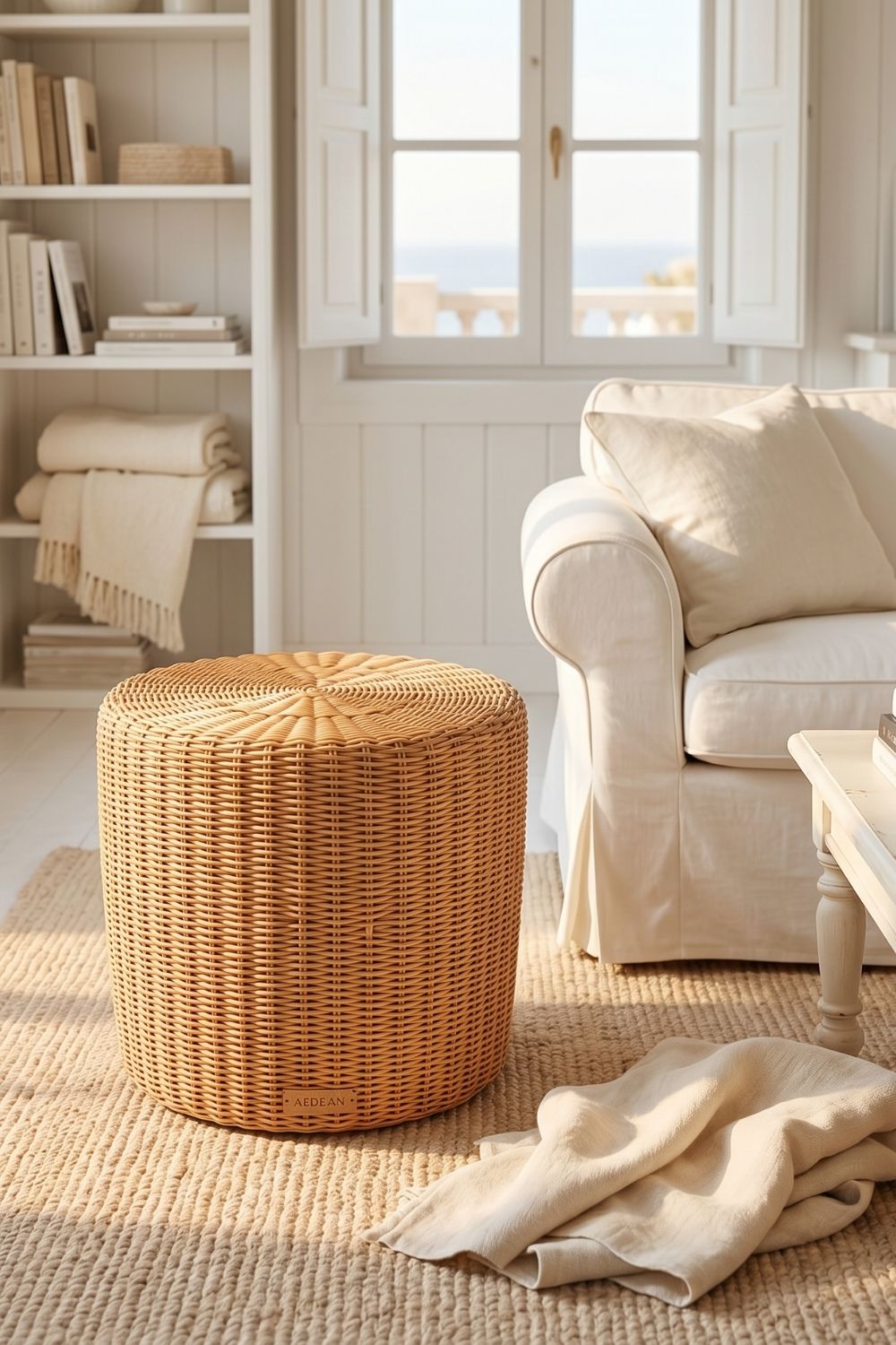 Premium Rattan Sehpa & Puff - 14