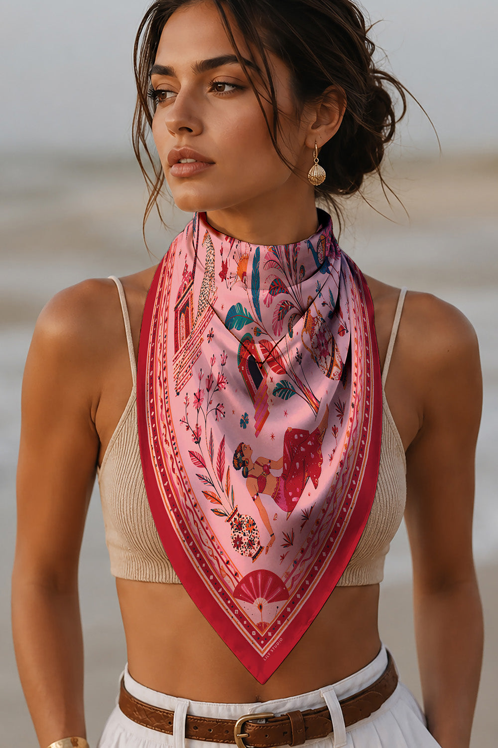 Pink Palm Bandana - 1