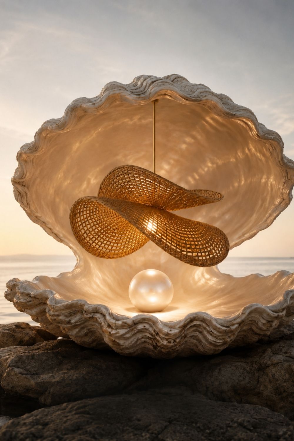Luna Premium Rattan Sarkıt Avize - 4
