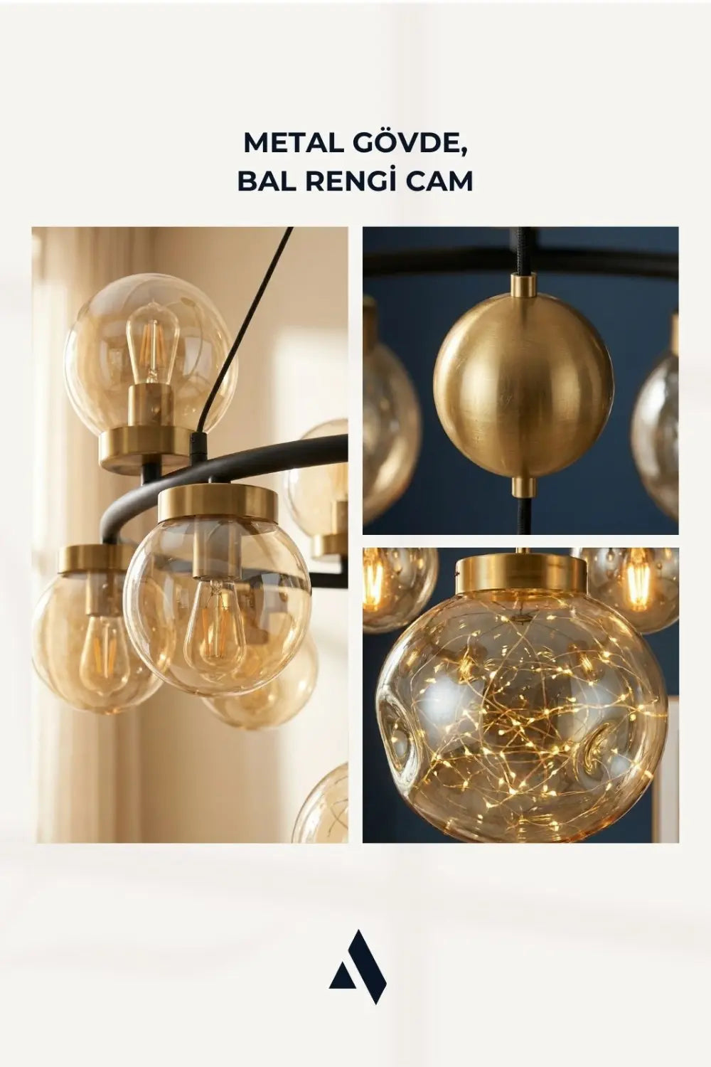 Celestra 9'lu Bal Camlı Modern Salon Avizesi - 2