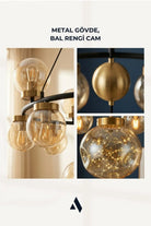 Celestra 9'lu Bal Camlı Modern Salon Avizesi - 2