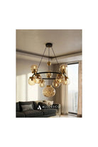 Celestra 9'lu Bal Camlı Modern Salon Avizesi - 9