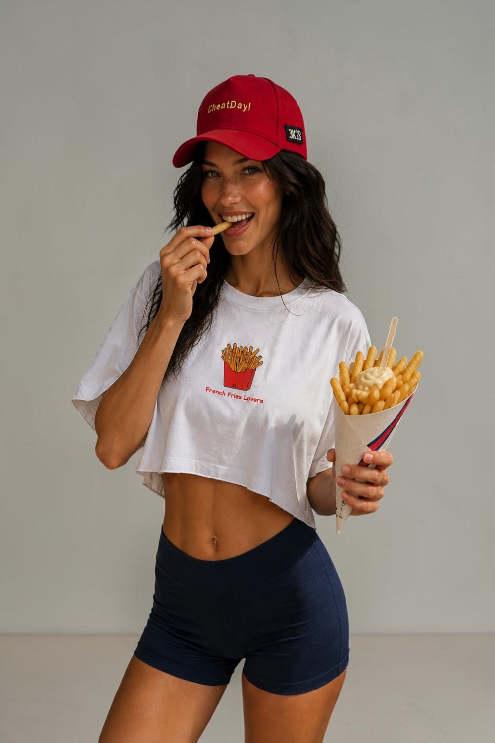 French Fries Lovers Crop T-shirt - 0