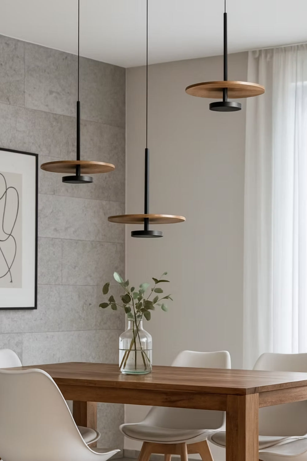 Nuvora Ahşap Modern Sarkıt Led Avize  100 Cm - 0