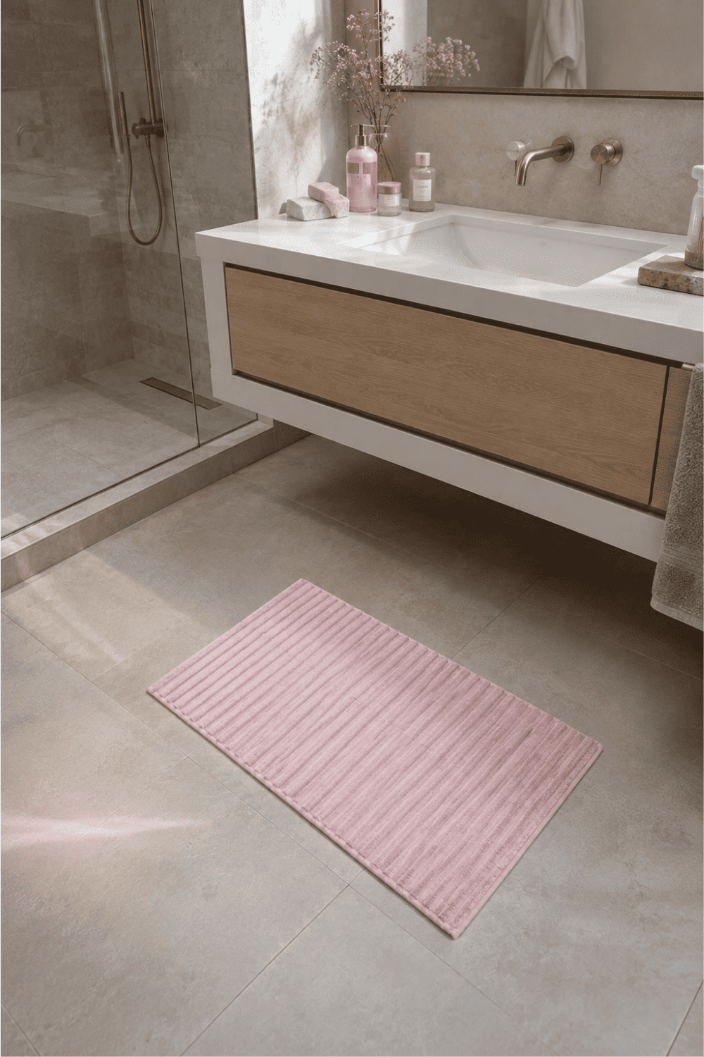 Crimp Yüz Havlusu Paspas Pudra 50x70 - 1