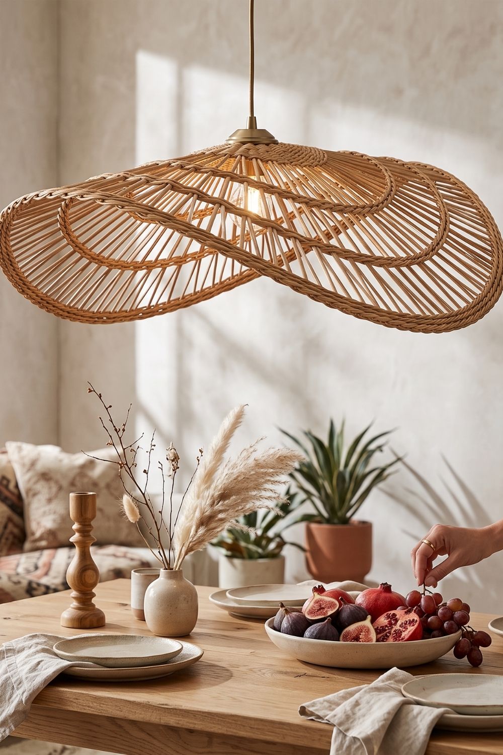 Natura Doğal Rattan Sarkıt Avize - 1