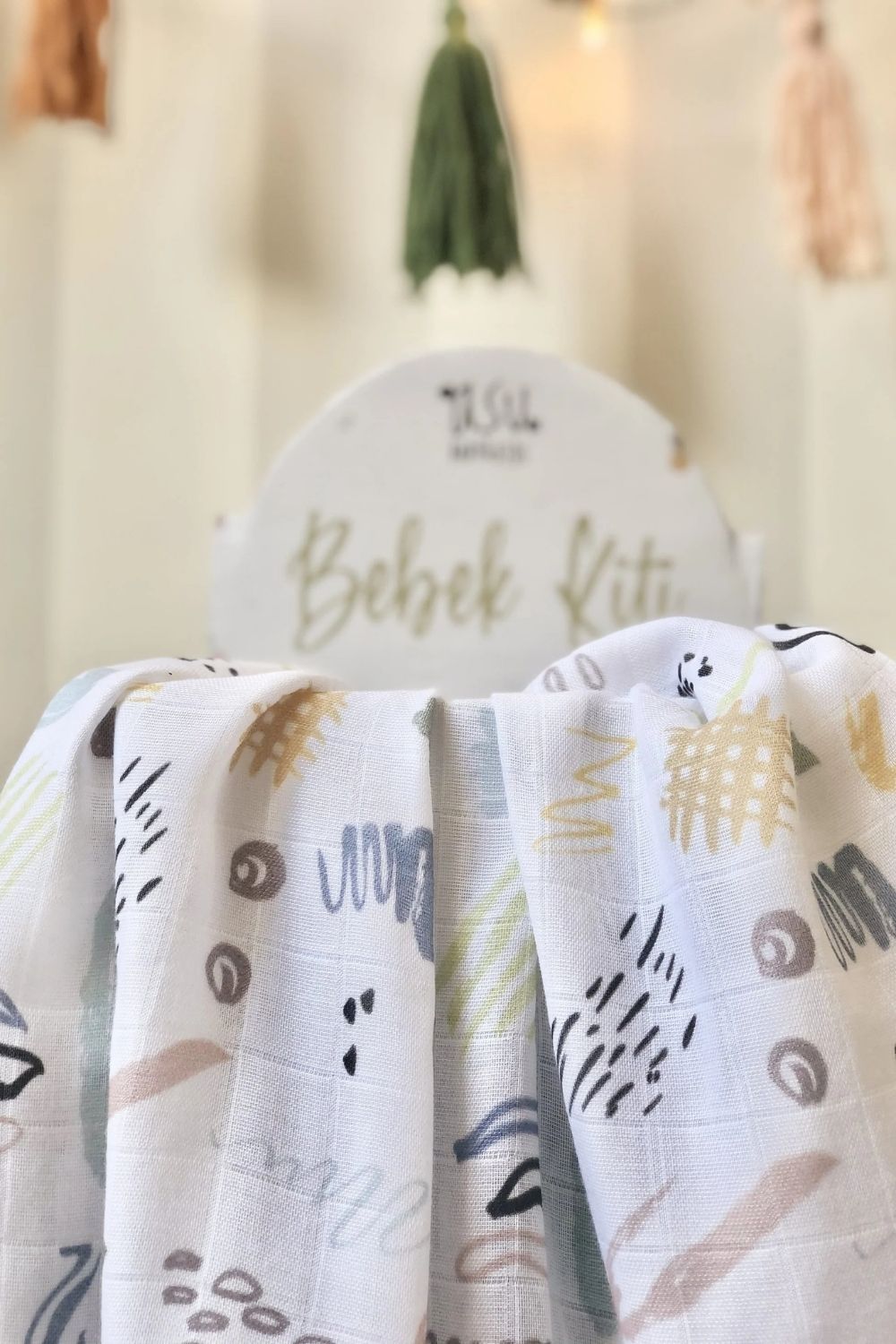 Memphis Organik Bambu Pamuk Müslin 80x120cm - 1
