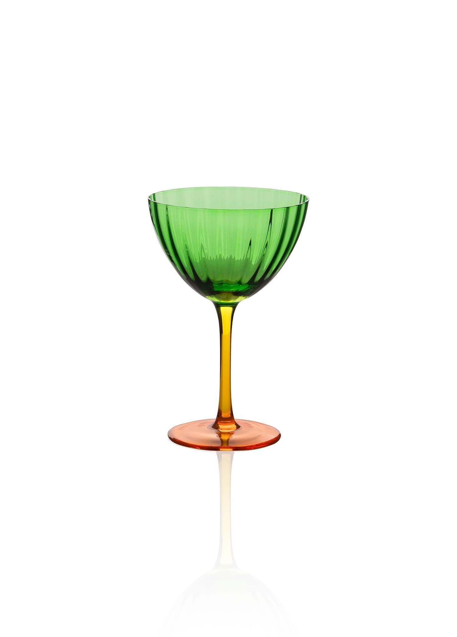 Ayaklı Cam Dondurma Kasesi, Yeşil, 280 ml - 0