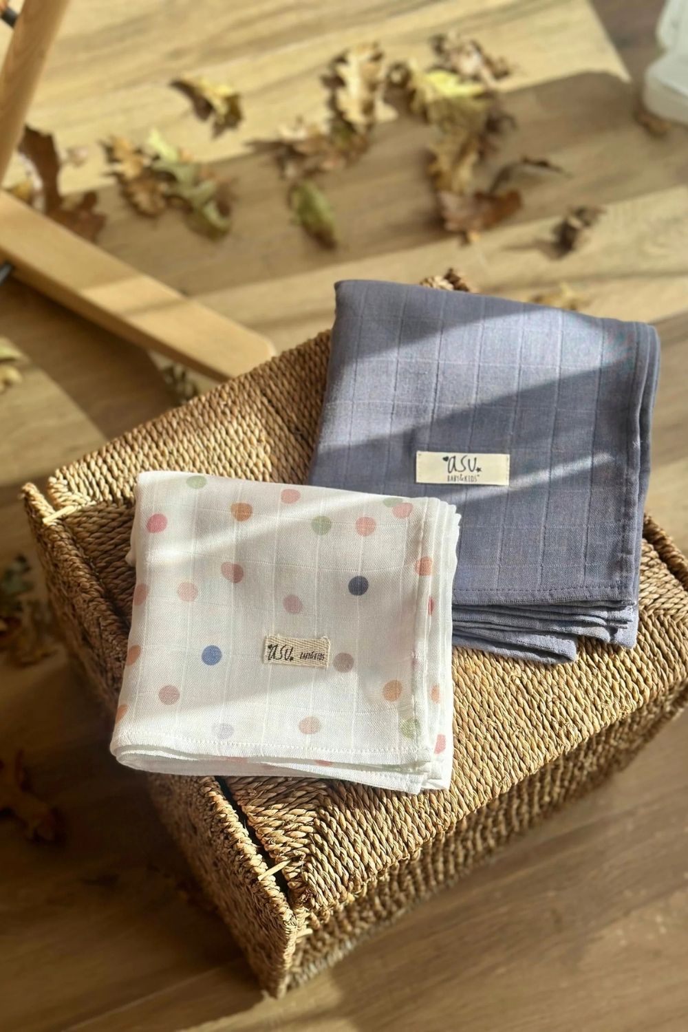 Mix&Match 2'li Organik Pamuk Müslin Color Dot&Navy Blue - 1