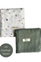 Mix&Match 2'li Organik Pamuk Müslin Color Dot&Sage Green - 0