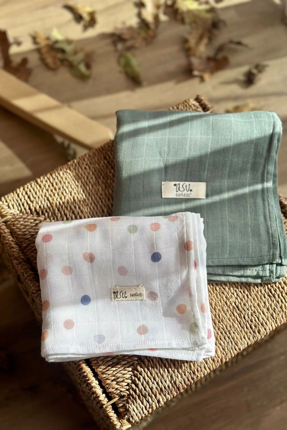 Mix&Match 2'li Organik Pamuk Müslin Color Dot&Sage Green - 1