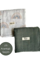 Mix&Match 2'li Organik Pamuk Müslin Rainbow&Sage Green - 0