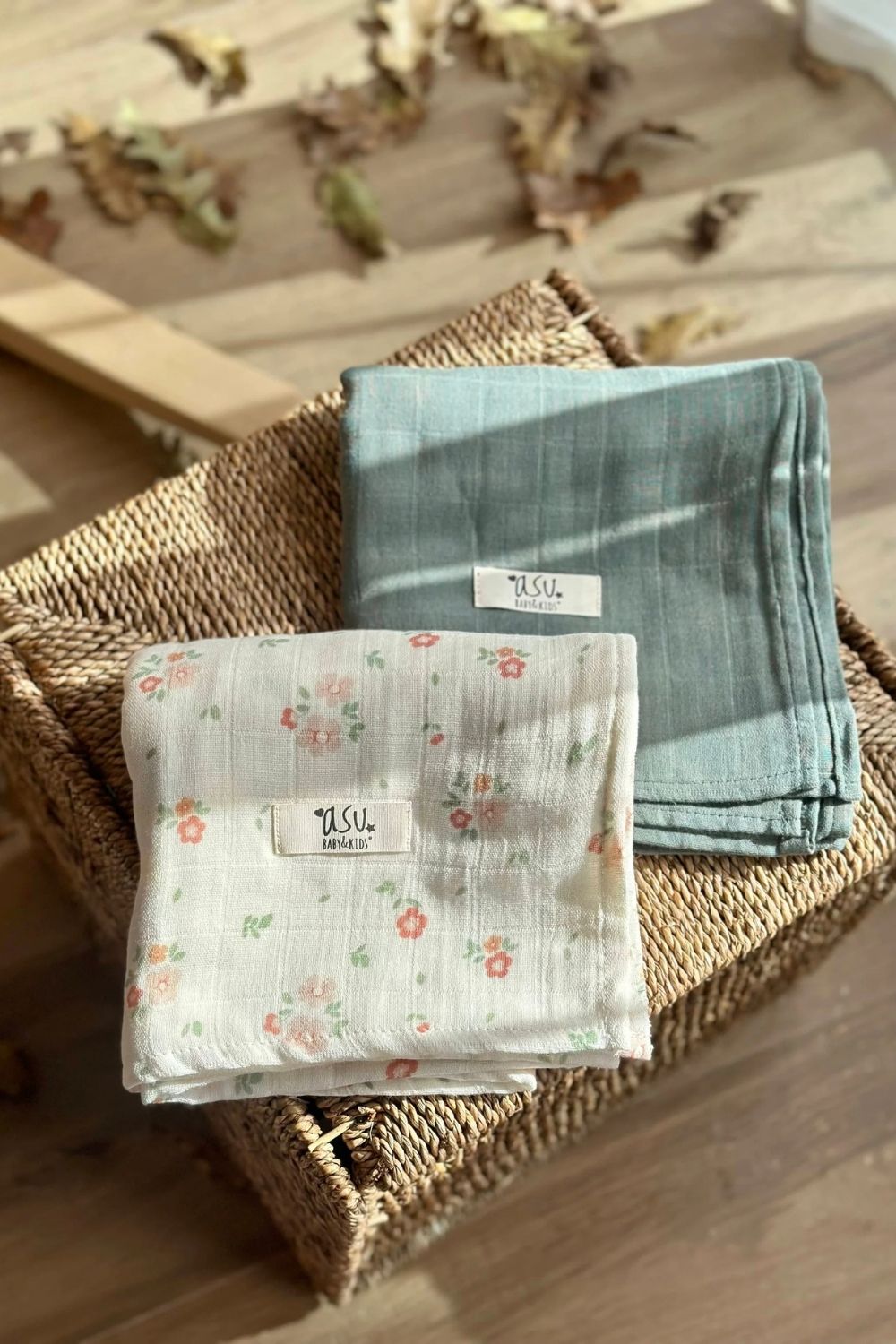 Mix&Match 2'li Organik Pamuk Müslin Romantic&Sage Green - 1