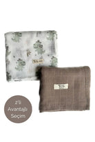Mix&Match 2'li Organik Pamuk Müslin Traveller Dino&Umber Brown - 0