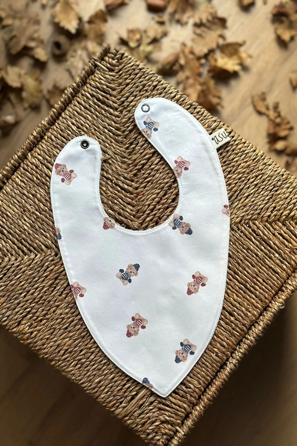 Organik Pamuk Önlük Vintage Bear Mini - 0