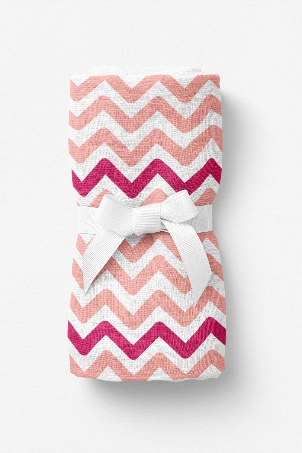Big Flower Pink Zigzag Müslin Bebek Örtüsü - 70x70cm - 0