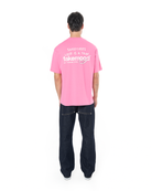Unisex Oversize Love Is A Trap Baskili TiŞört - Pembe - 0