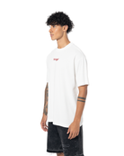 Unisex Oversize Love Is A Trap Baskili TiŞört - Beyaz - 2