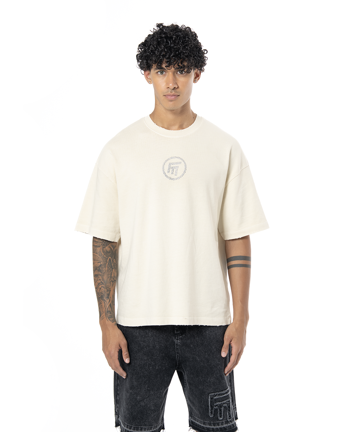 Unisex Oversize Fm Icon Yipratmali TiŞört - Krem - 0