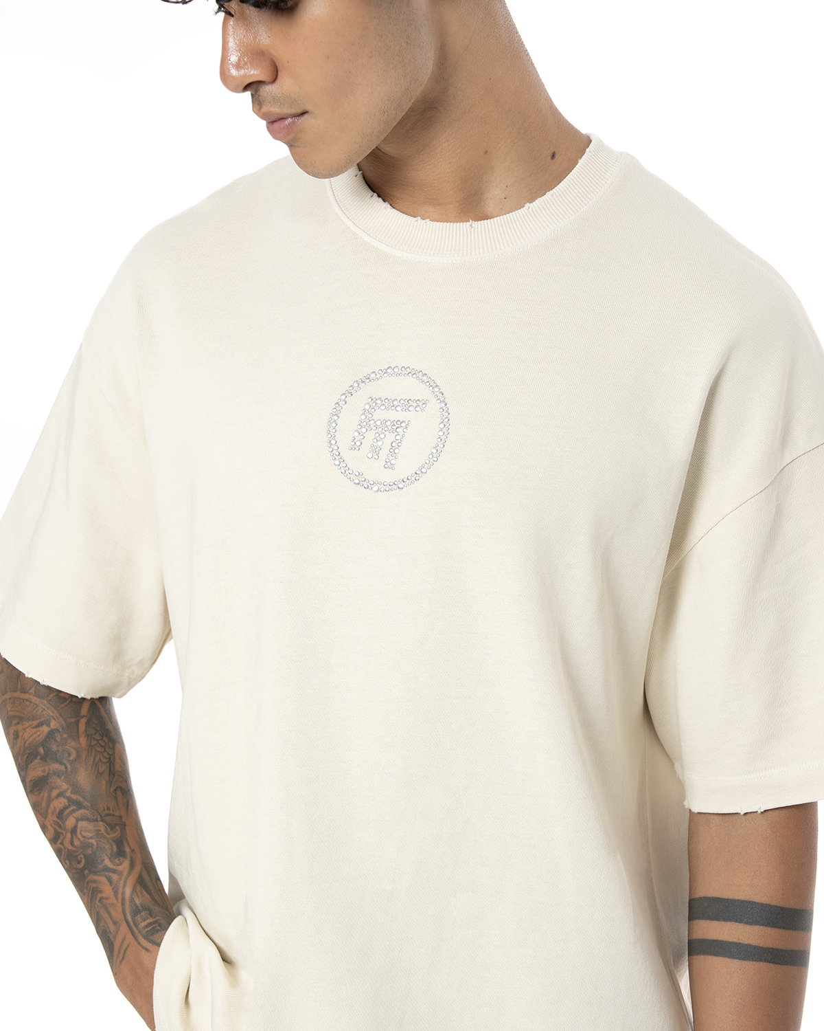 Unisex Oversize Fm Icon Yipratmali TiŞört - Krem - 5