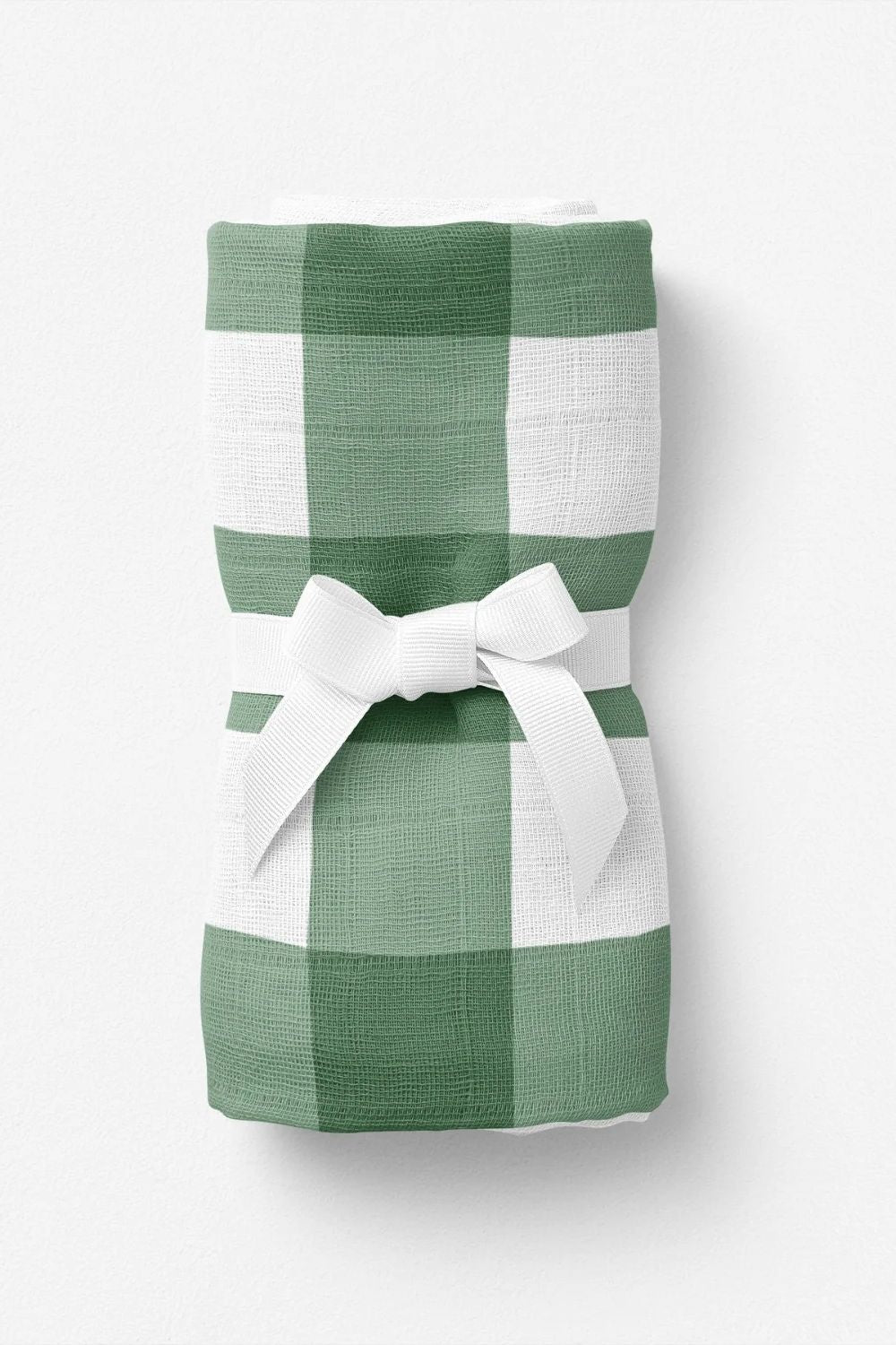 Petit Fleur Green Check Müslin Bebek Örtüsü - 100x100cm - 0