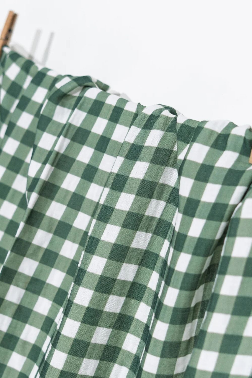 Petit Fleur Green Check Müslin Bebek Örtüsü - 100x100cm - 2