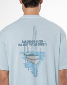 Erkek Oversize Yacht Society Baskili TiŞört - Patel Mavi - 3