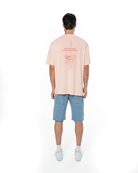 Erkek Oversize Yacht Society Baskili TiŞört - Pembe - 1
