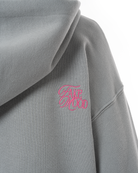 Erkek Oversize AsiMetriK KesiM Nakişli Zip Hoodie - Mavi - 4