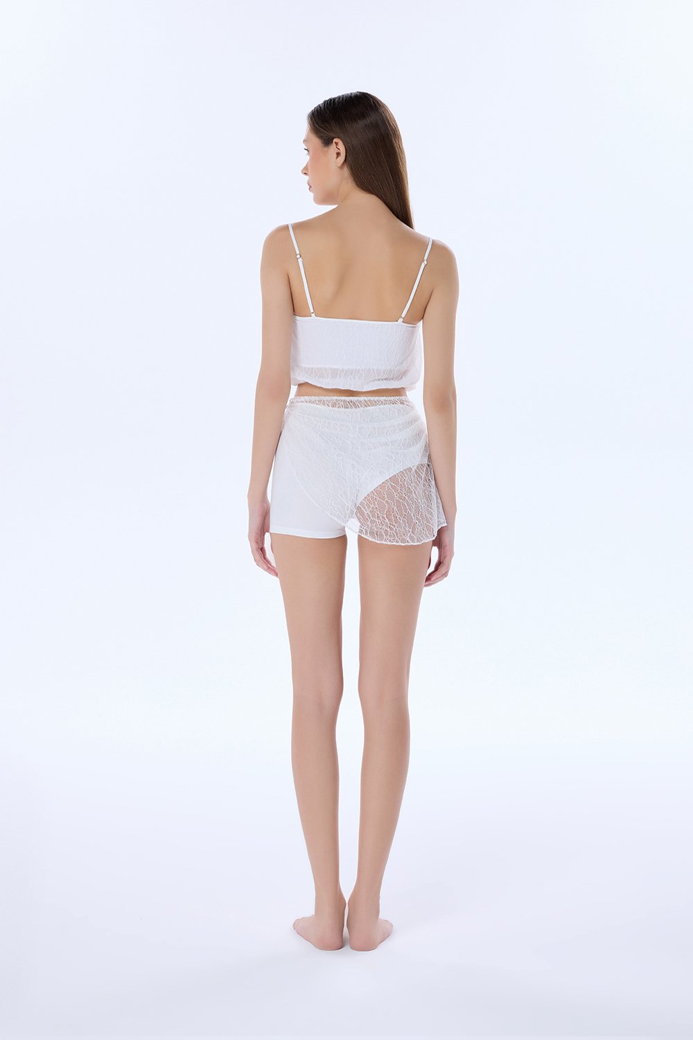 Diana Beyaz Dantel Crop Bluz - 3