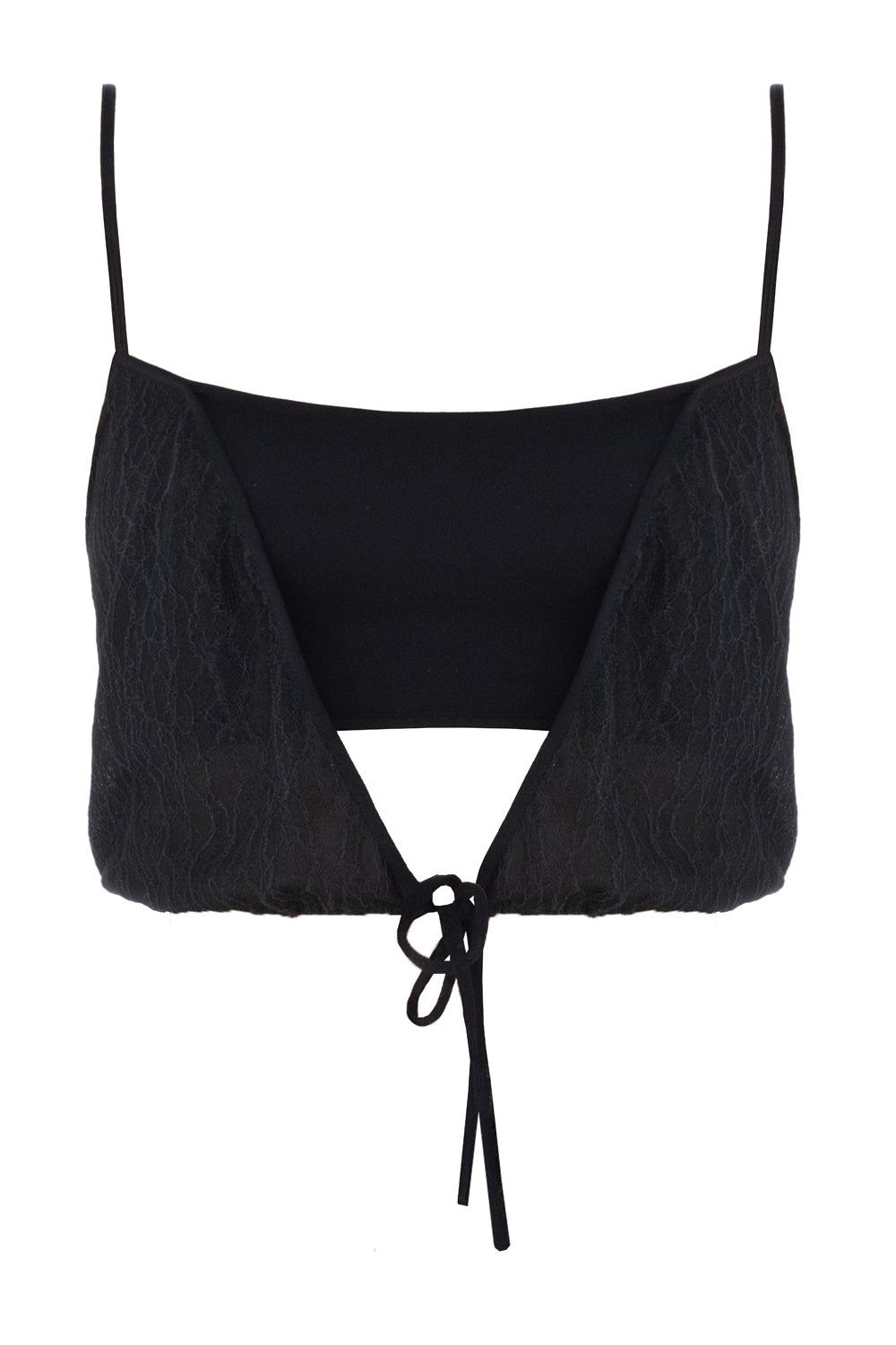 Diana Siyah Dantel Crop Bluz - 6