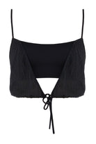 Diana Siyah Dantel Crop Bluz - 6
