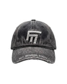 Unisex 3D Fm Icon Nakişli Yipratmali Denim Cap - Koyu Gri - 0