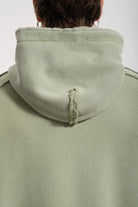 Erkek Oversized Washed Raw Seam Zip Hoodie - Yeşil - 5