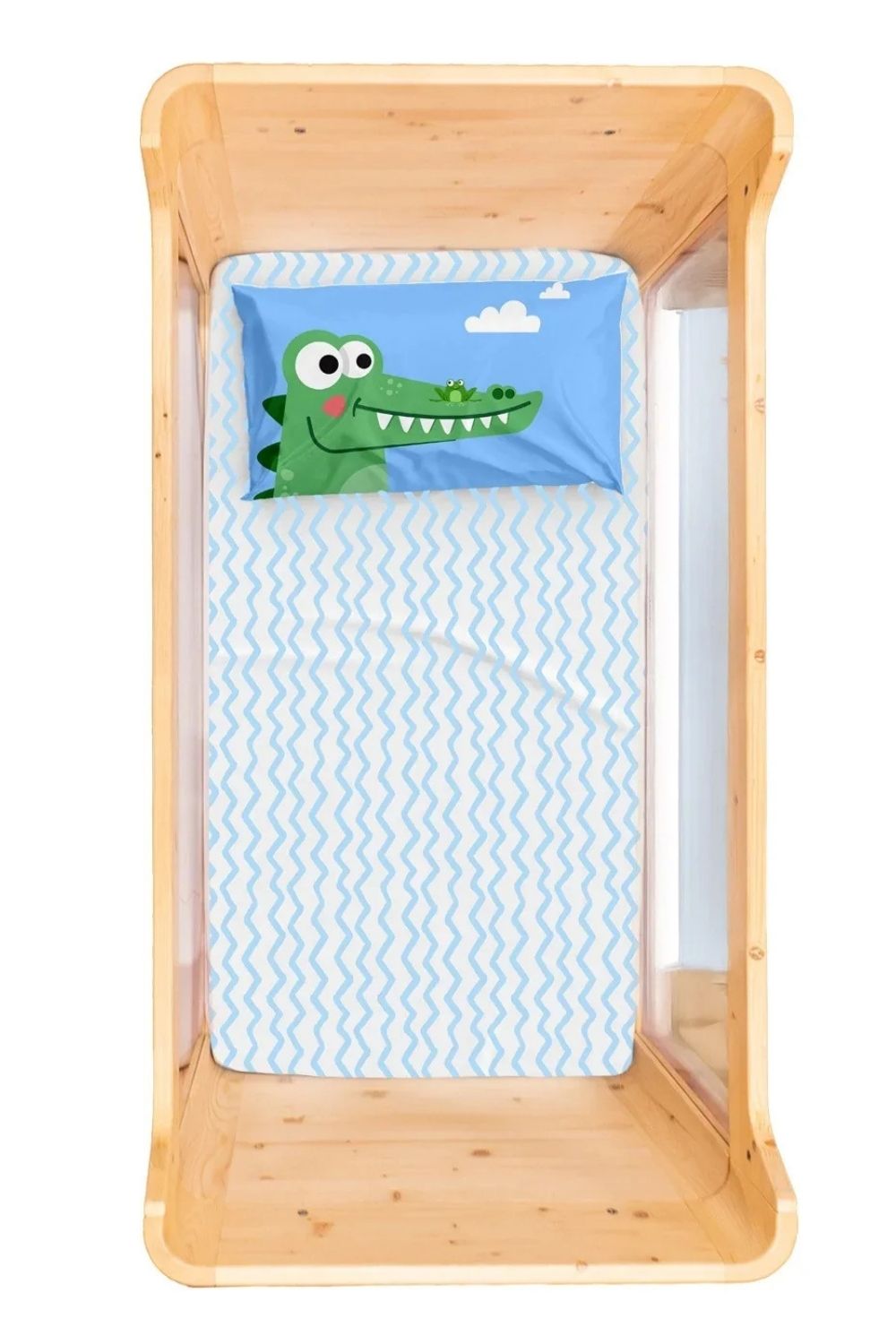 Croc-A-Dream Pamuk Saten Çok Renkli Bebek Çarşaf Seti 80x140 Cm - 0