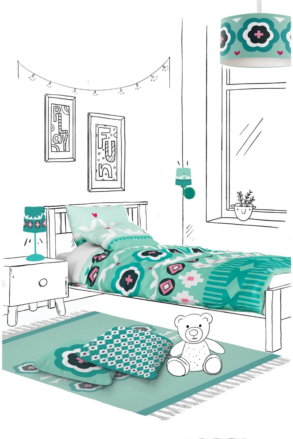 Sukha Mint Yeşili Yıkanabilir Bebek & Çocuk Halısı – 120 X 160 Cm - 4