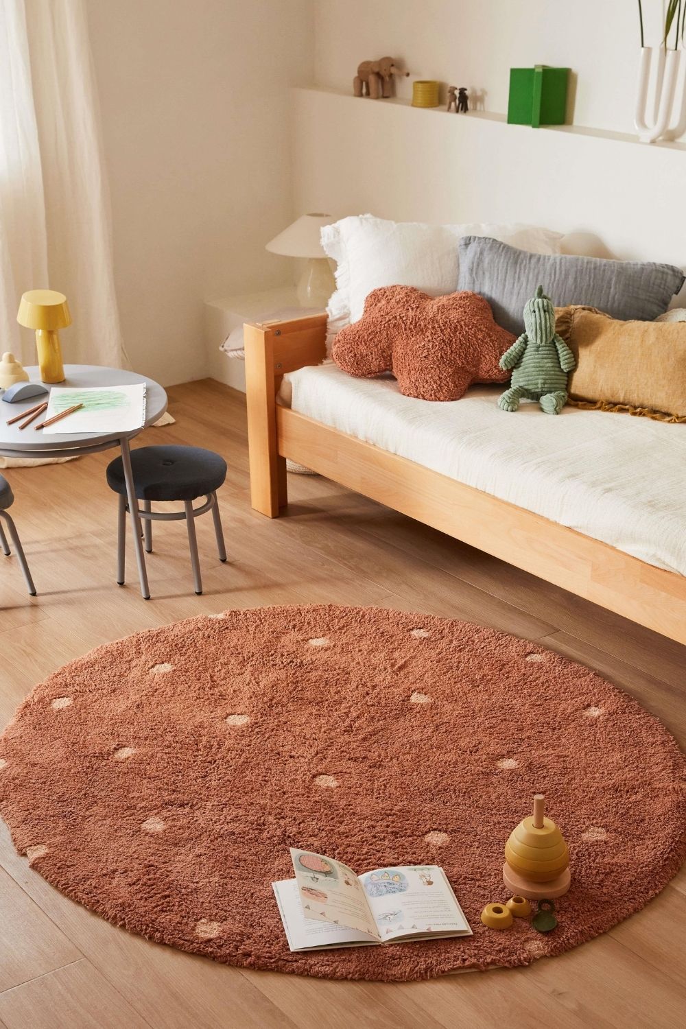 Halı, Round Dot Chestnut - 4
