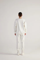 3 İplik Şardonlu Uzun Kol Bisiklet Yaka Fine Sweatshirt Ekru - 4