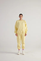 3 İplik Şardonlu Uzun Kol Bisiklet Yaka Fine Sweatshirt Sarı - 2