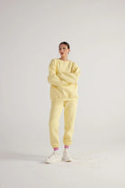 3 İplik Şardonlu Uzun Kol Bisiklet Yaka Fine Sweatshirt Sarı - 3