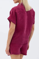 Cepli Düz Kesim Şort (Bordo) - 6