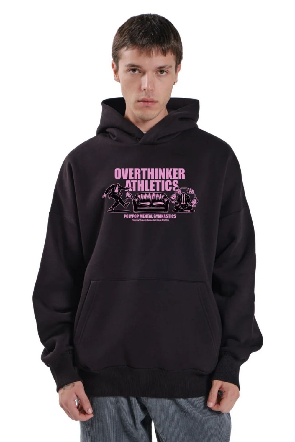 Overthinker Siyah Unisex Hoodie - 0