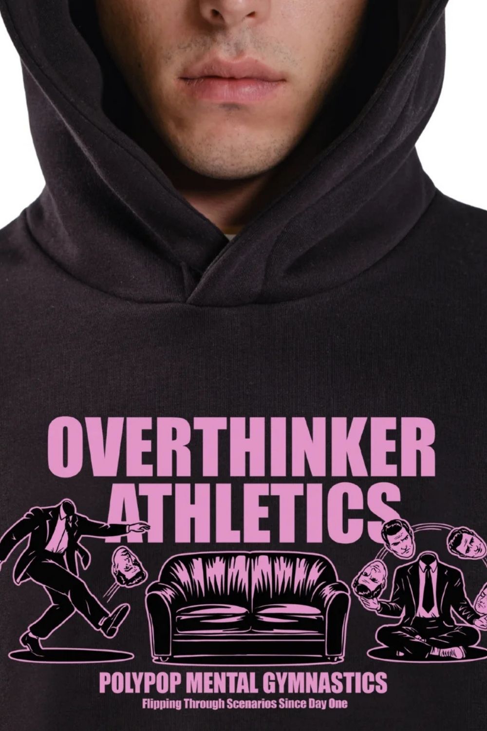 Overthinker Siyah Unisex Hoodie - 1