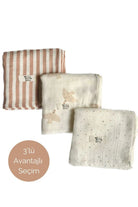 Mix&Match 3'lü Organik Pamuk Müslin Freebird&Copper Stripe&Mini Dot - 1