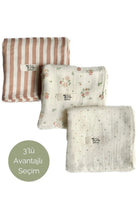 Mix&Match 3'lü Organik Pamuk Müslin Romantic&Copper Stripe&Mini Dot - 1