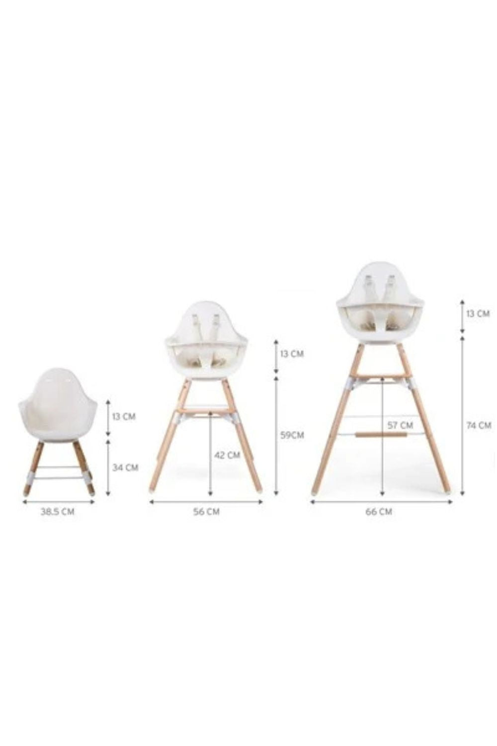 Evolu 2 Mama Sandalyesi, Naturel / Beyaz + Beyaz Tepsi + Silikon Mat - 4